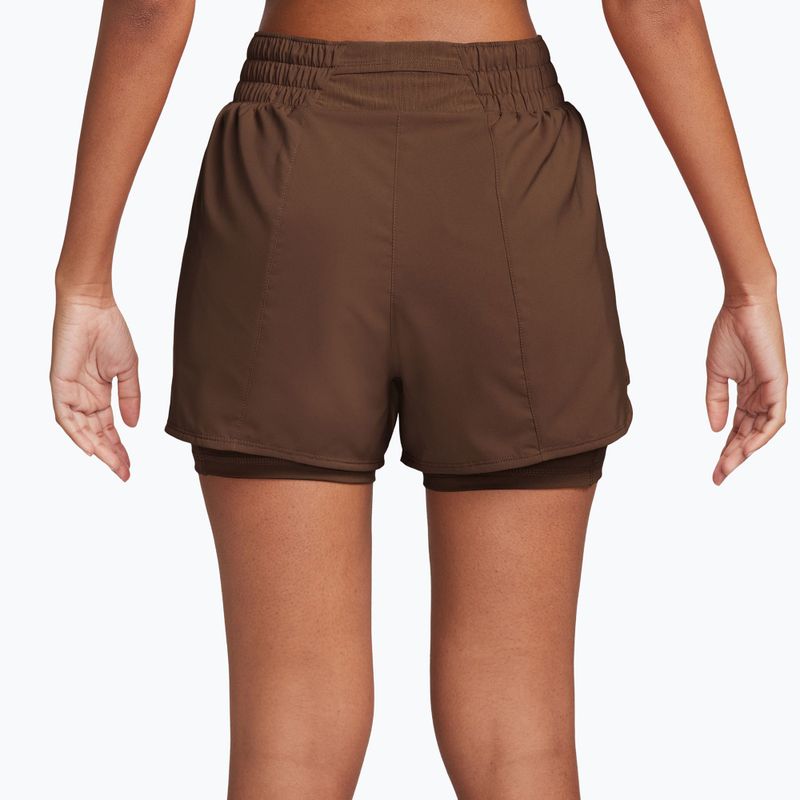 Damen-Shorts Nike One Dri-Fit High-Waisted 3" 2In1 cacao wow/white 2