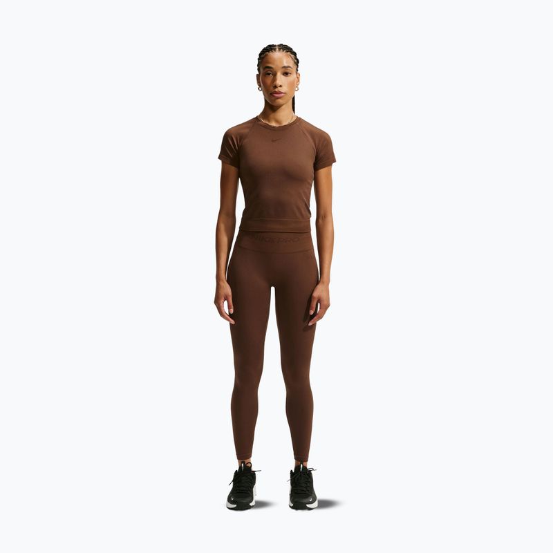 Damen-Trainingsshirt Nike Pro Seamless Dri-Fit SS cacao wow 2