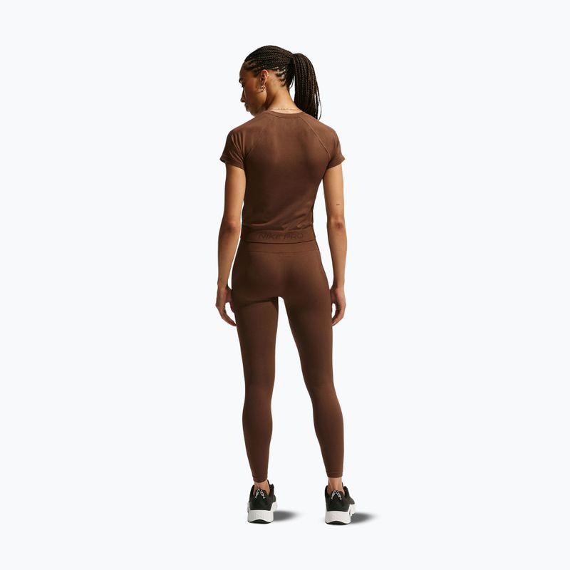 Damen-Trainingsshirt Nike Pro Seamless Dri-Fit SS cacao wow 3