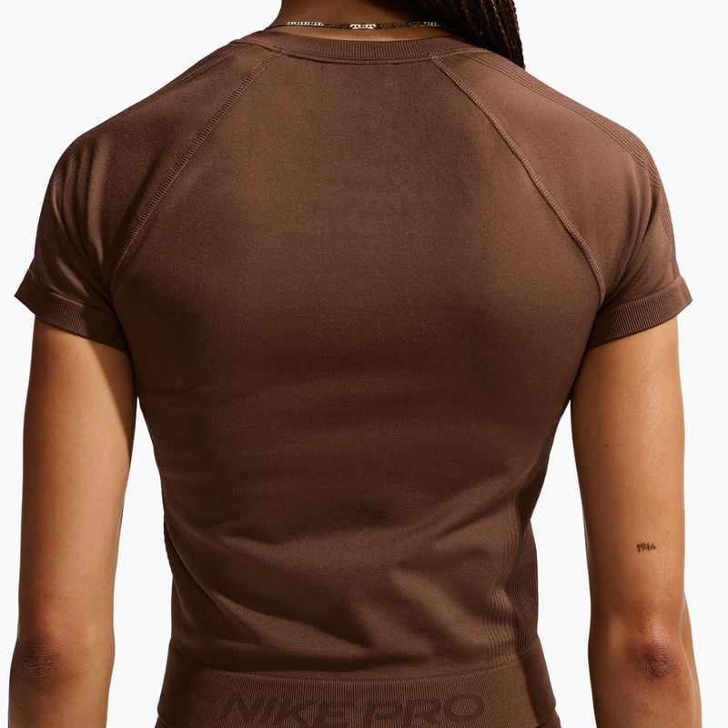 Damen-Trainingsshirt Nike Pro Seamless Dri-Fit SS cacao wow 5