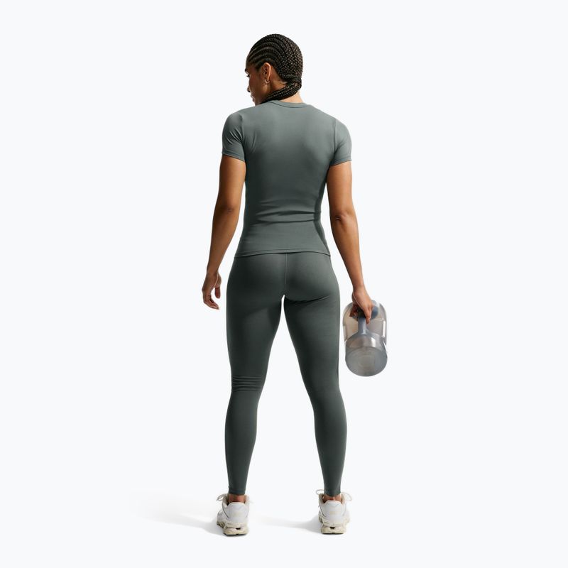 Damenleggings Nike One Seamless Front High-Waisted camo green/white 3