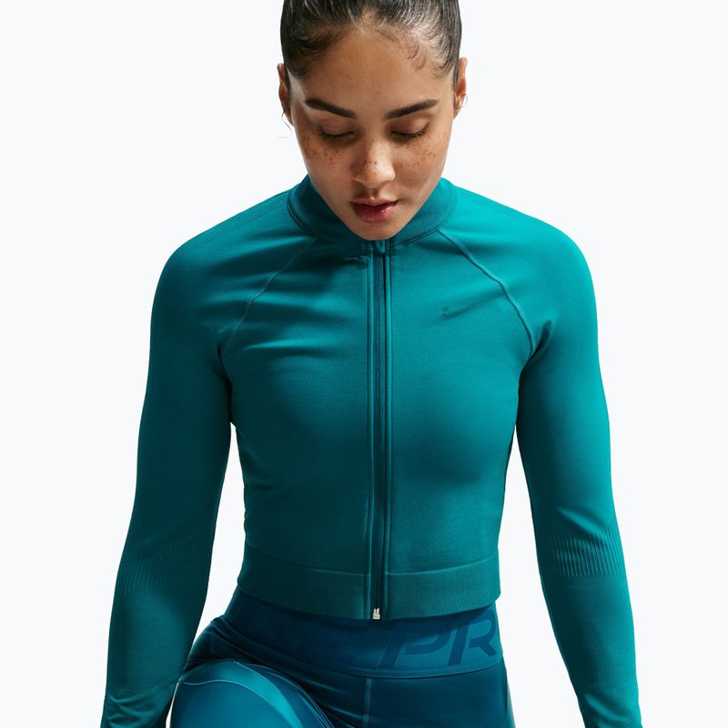 Damen-Trainingssweatshirt Nike Pro Seamless Full Zip Top bright spruce 4