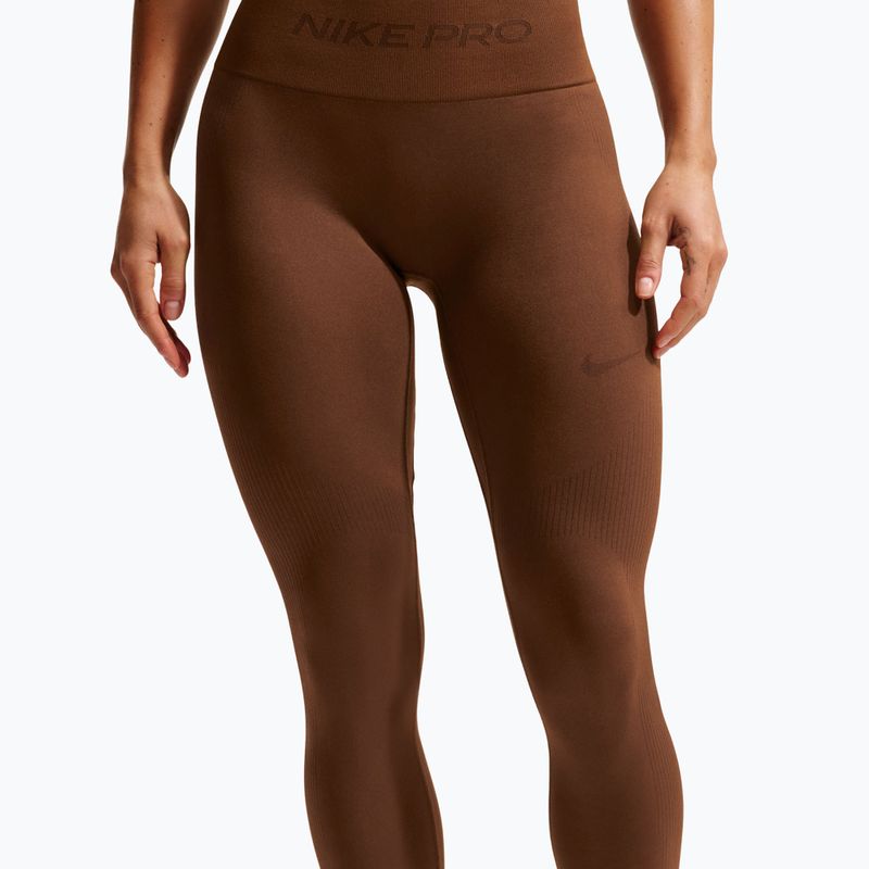 Damenleggings Nike Pro Seamless High-Waisted 7/8 cacao wow 4