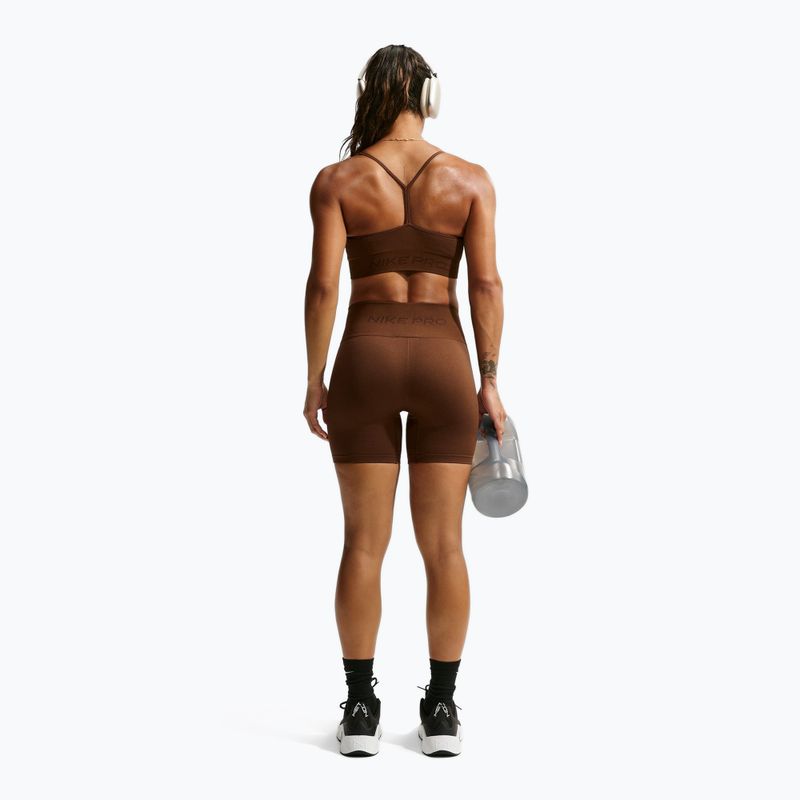 Damen-Shorts Nike Pro Seamless High-Waisted Biker 5" cacao wow 3