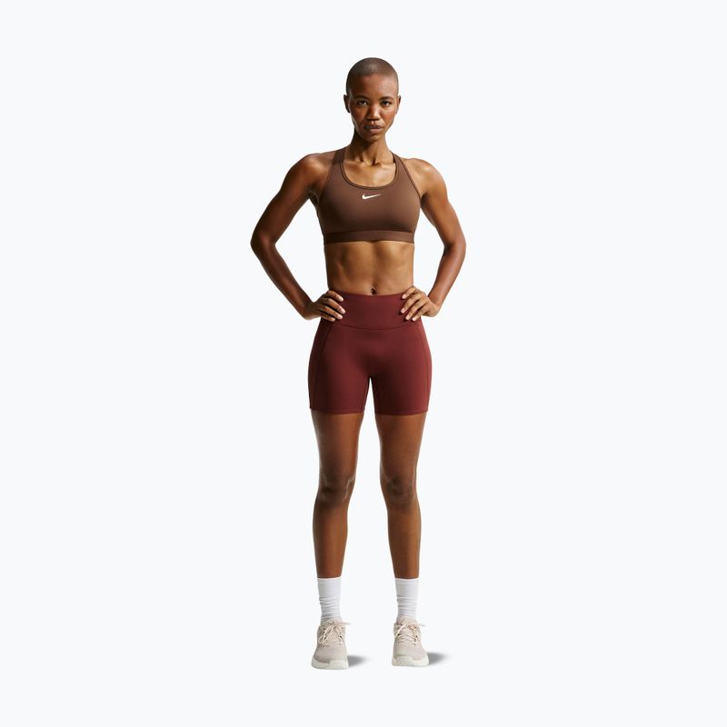 Damen-Sport-BH Nike Swoosh Medium Support cacao wow/white 2