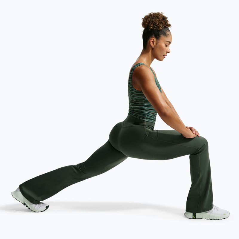 Damenleggings Nike One High Waisted Flared camo green/white 4