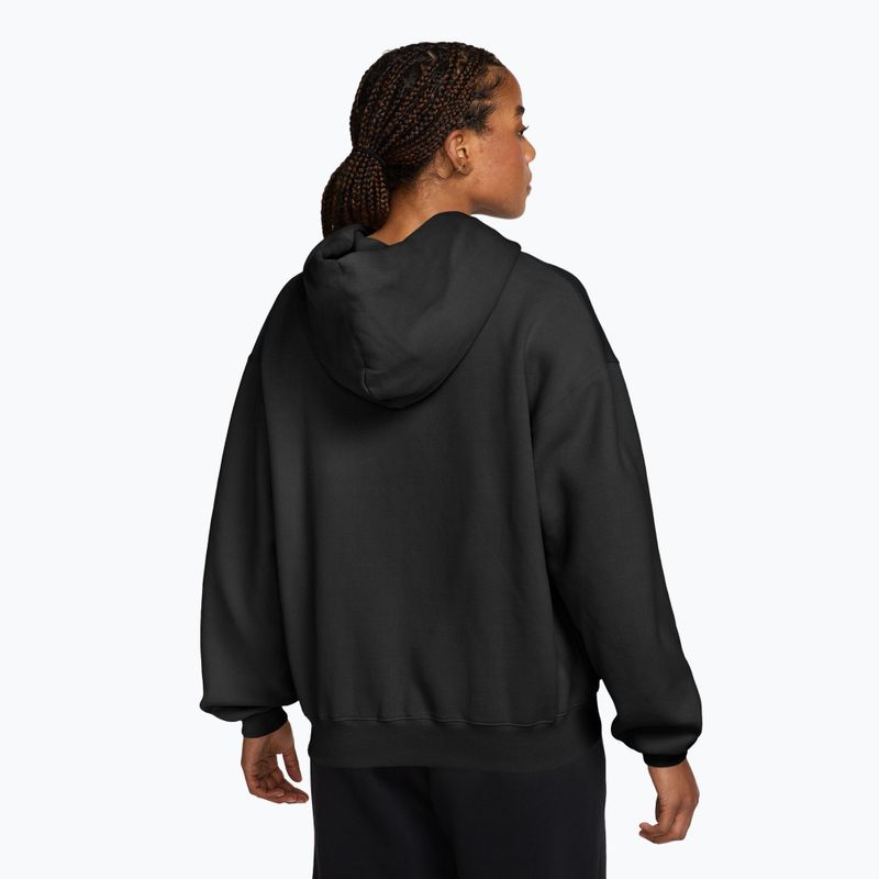 Damenpullover Nike Studio Fleece Medium Weight Oversized Full Zip total black/sail 2