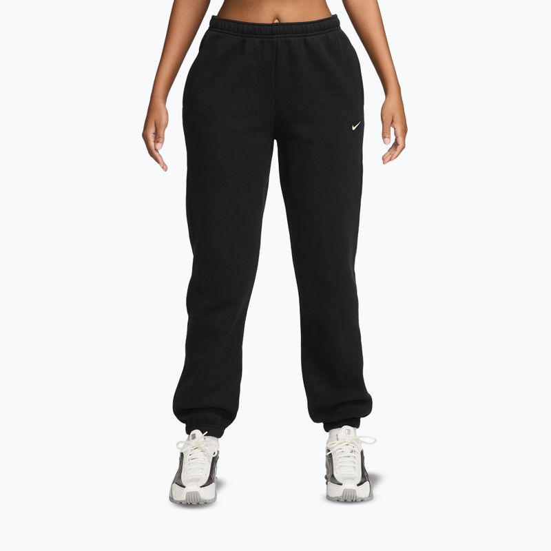 Damenhose Nike Studio Fleece total black/sail