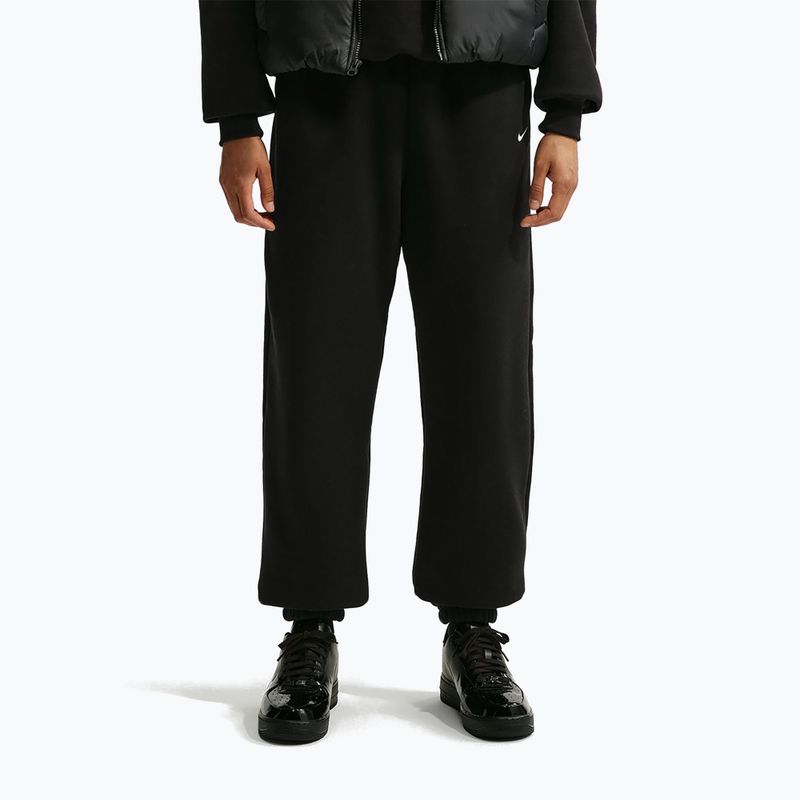 Damenhose Nike Studio Fleece Medium Weight total black/sail