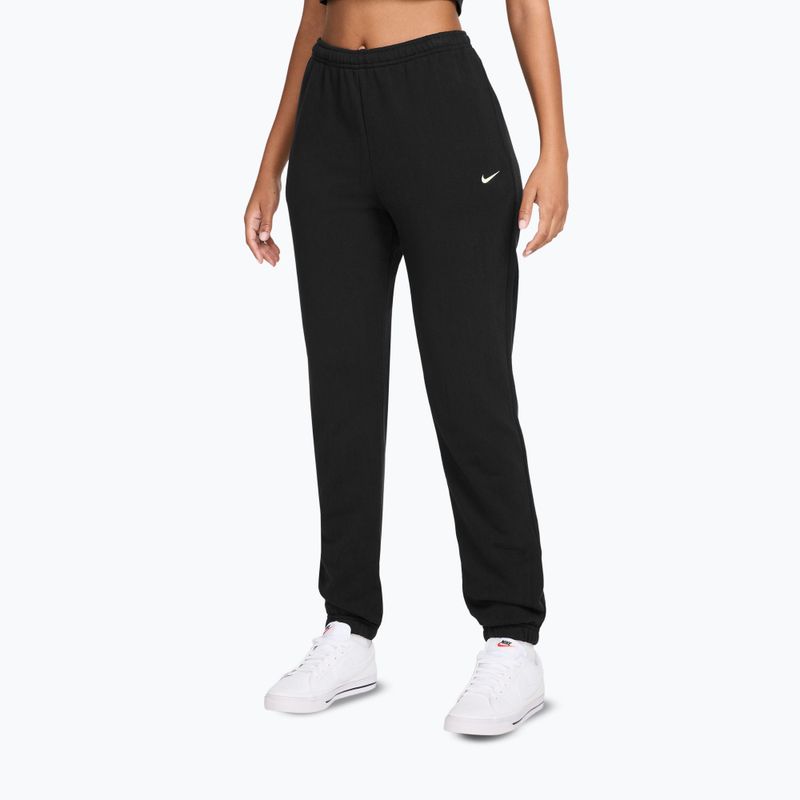 Damenhose Nike Studio Fleece total black/sail