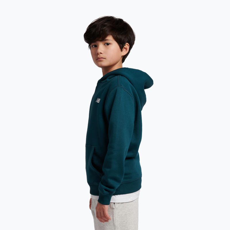 Kinder-Sweatshirt New Balance Brush Back Small Logo Hoodie medusa green 4