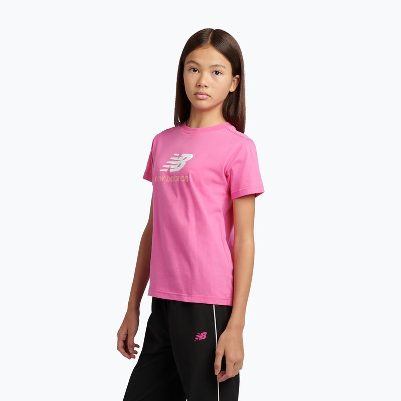 Kinder-Shirt New Balance Jersey Stacked Logo Tee pink satin 4