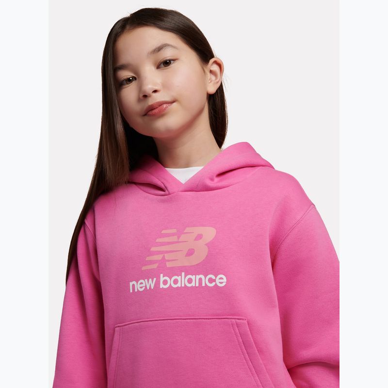 Kinder-Sweatshirt New Balance FT Stacked Logo Hoodie pink satin 5