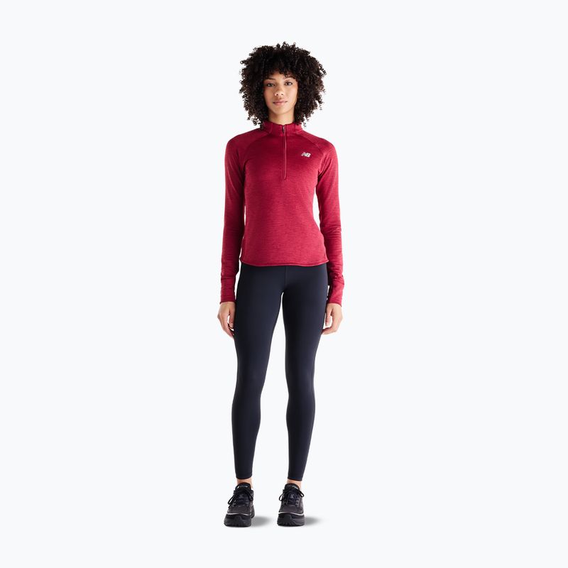 Damen-Laufshirt mit langen Ärmeln New Balance Athletics Heat Grid 1/2 Zip podium red 2