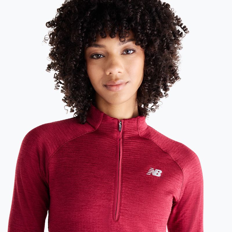 Damen-Laufshirt mit langen Ärmeln New Balance Athletics Heat Grid 1/2 Zip podium red 4