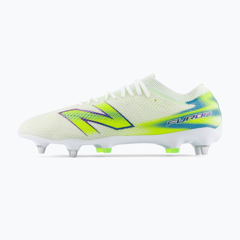 Fußballschuhe New Balance Furon Pro V9 SG white/alkaline green 3