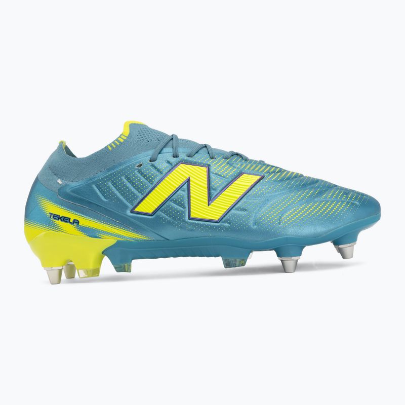 Fußballschuhe New Balance Tekela Elite Low V5 SG metallic blue/alkaline green/team navy 2