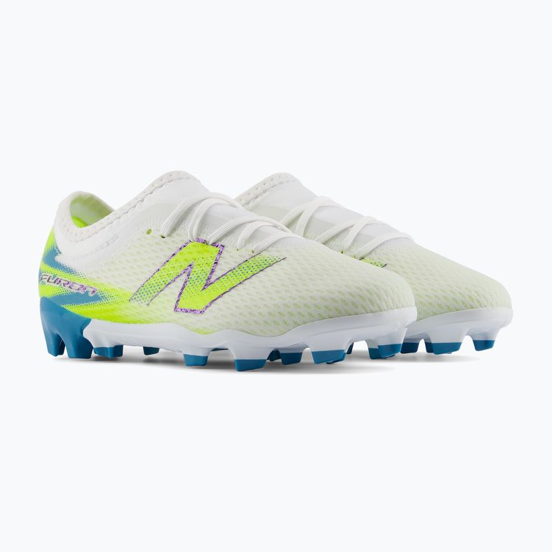 Kinder-Fußballschuhe New Balance Furon Team V9 FG white/alkaline green 4