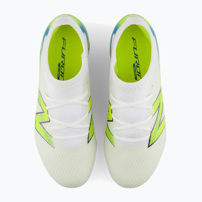Kinder-Fußballschuhe New Balance Furon Team V9 FG white/alkaline green 6