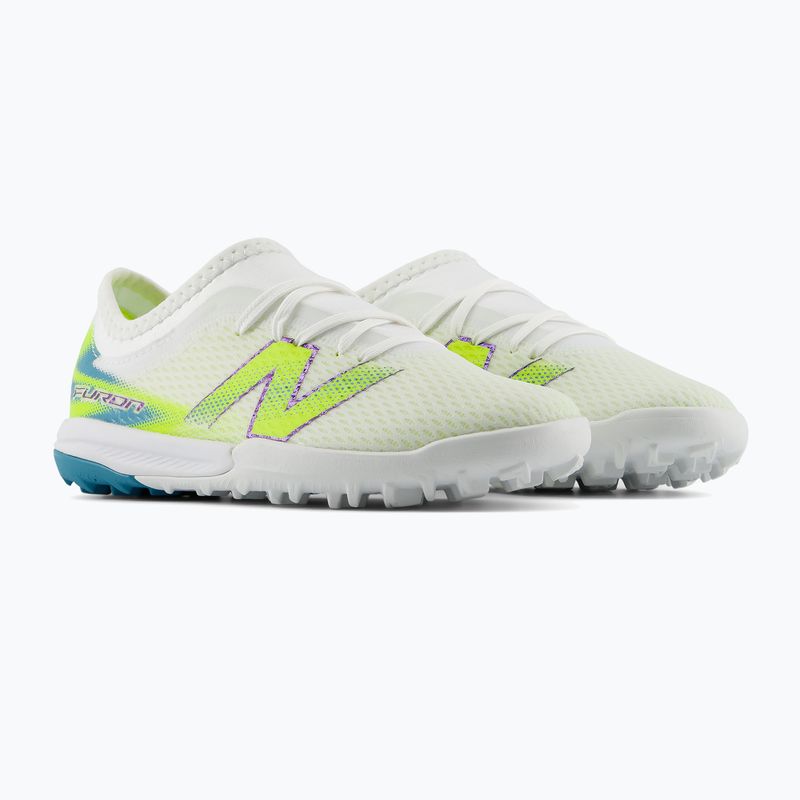 Kinder-Fußballschuhe New Balance Furon Team V9 TF white/alkaline green 3