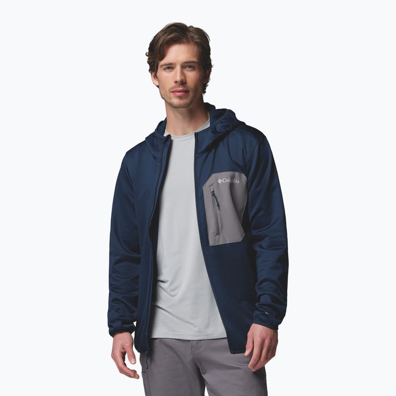 Herren Trekking-Sweatshirt Columbia Tall Heights Hdd Grid Fleece Full Zip collegiate navy/city grey 4