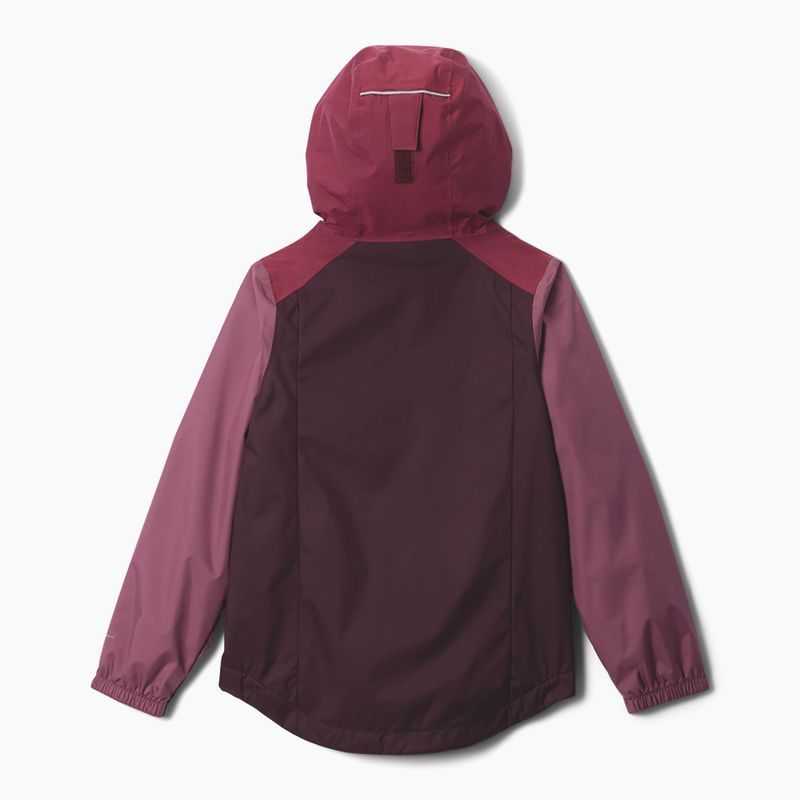 Kinder-Regenjacke Columbia Rainy Trails III Fleece Lined moonvista/rich wine/antique mauve 2