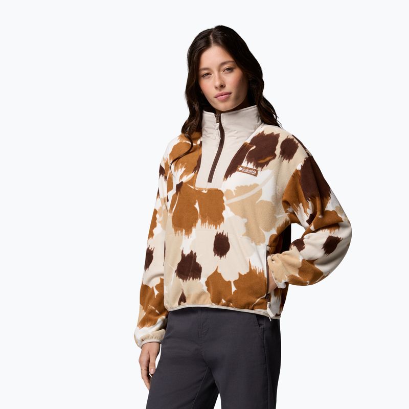 Fleecejacke für Damen Columbia Sequoia Grove II Printed Half Zip camel brown ikatbloom 4