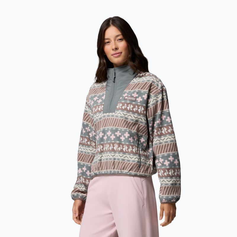 Fleecejacke für Damen Columbia Sequoia Grove II Printed Half Zip Iron Wizard Island 4