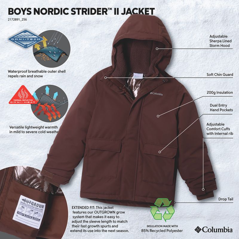 Gefütterte Kinderjacke Columbia Nordic Strider III tobacco 4