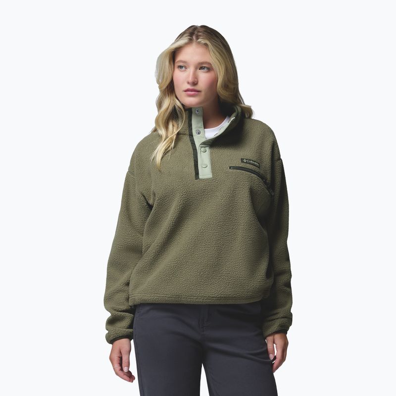 Fleecejacke für Damen Columbia Helvetia II Cropped Half Snap Fleece stone green/safari