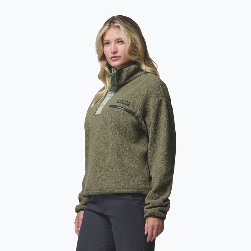 Fleecejacke für Damen Columbia Helvetia II Cropped Half Snap Fleece stone green/safari 4