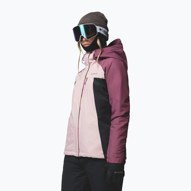 Damen-Skijacke Columbia Snowy Summit Ins mineral pink/black/antique mauve x dye 5