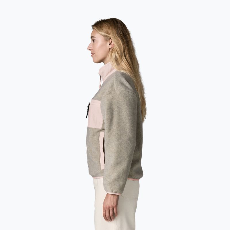 Fleecejacke für Damen Patagonia Synchilla oatmeal heather w/pink frost 3