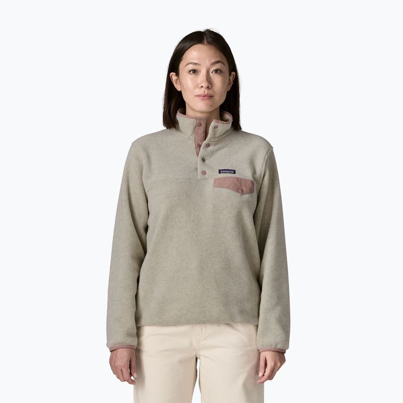 Fleecejacke für Damen Patagonia Lightweight Synchilla Snap-T Pullover oatmeal heather w/moonrise taupe