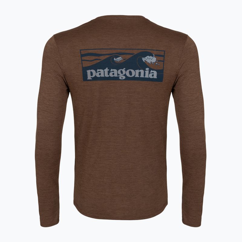 Longsleeve Herren Patagonia Cap Cool Daily Boardshort Logo LS berm brown - light berm brown x-dye 2