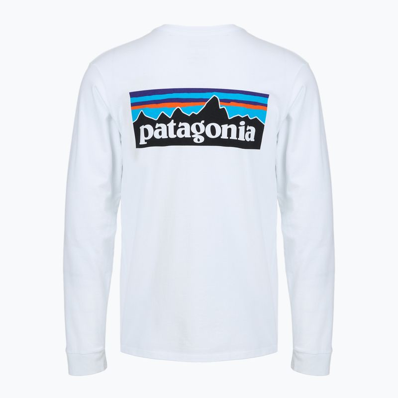 Longsleeve Herren Patagonia P-6 Logo Responsibili fiber white 2