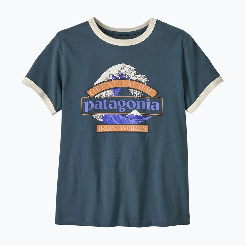 Damen-T-Shirt Patagonia Great Waves Ringer Tee summit blue 2