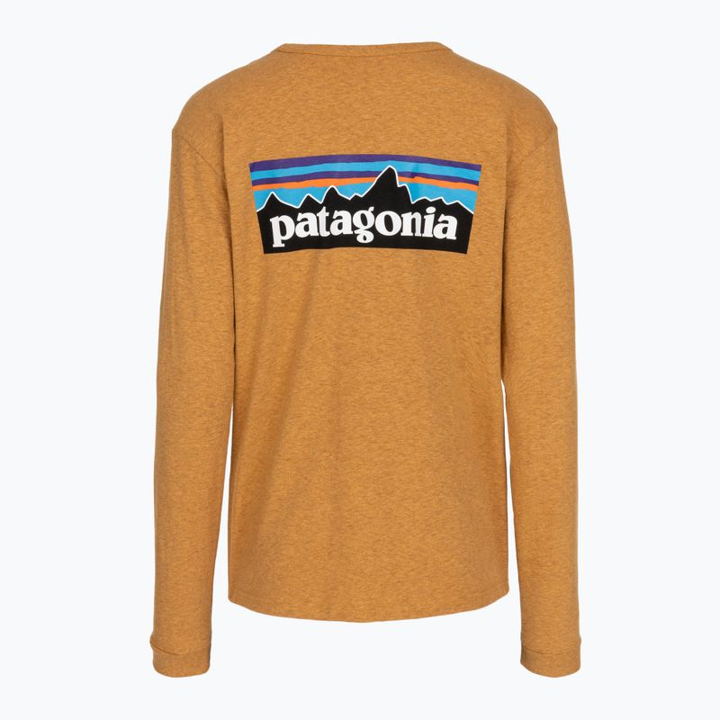 Damen-Longsleeve Patagonia P-6 Logo Responsibili-Tee LS dried mango 2