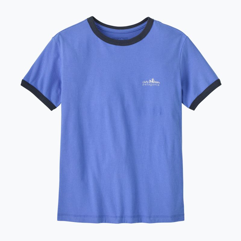 Damen-T-Shirt Patagonia Fitz Roy Foothills Ringer Tee diver blue