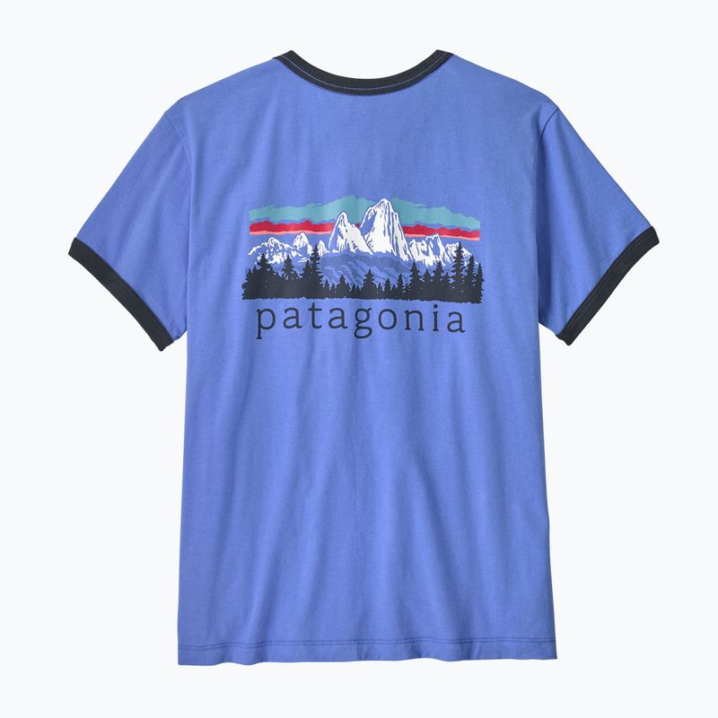 Damen-T-Shirt Patagonia Fitz Roy Foothills Ringer Tee diver blue 2