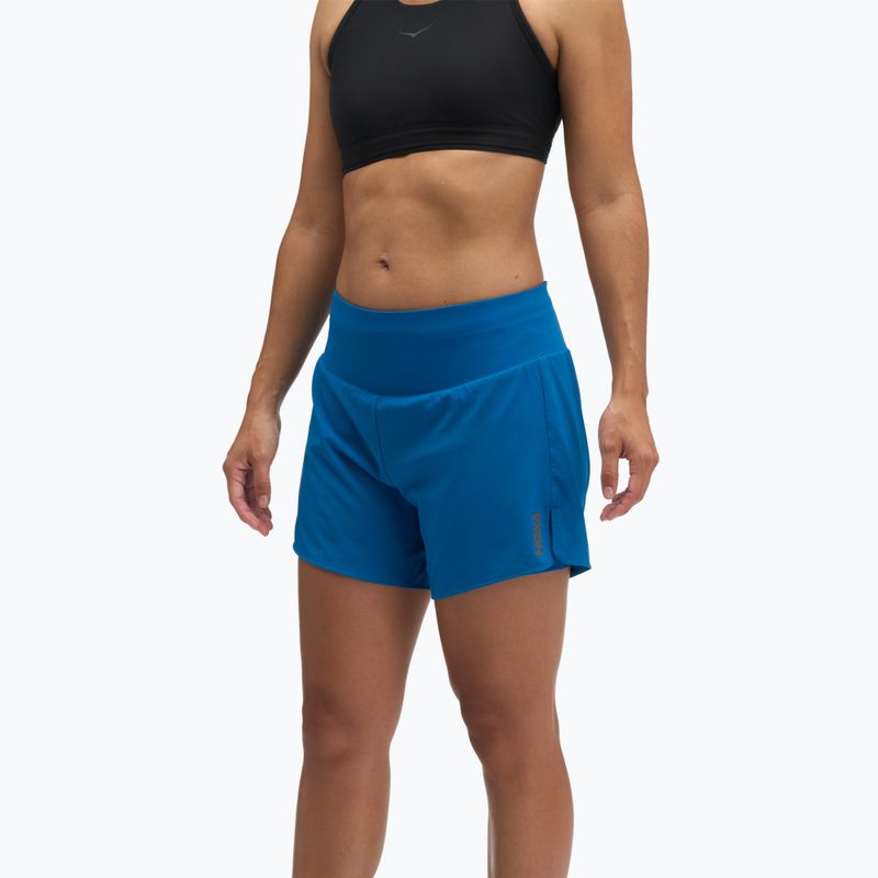 Damen-Laufshorts HOKA Glide Short 5" 2in1 night glow blue
