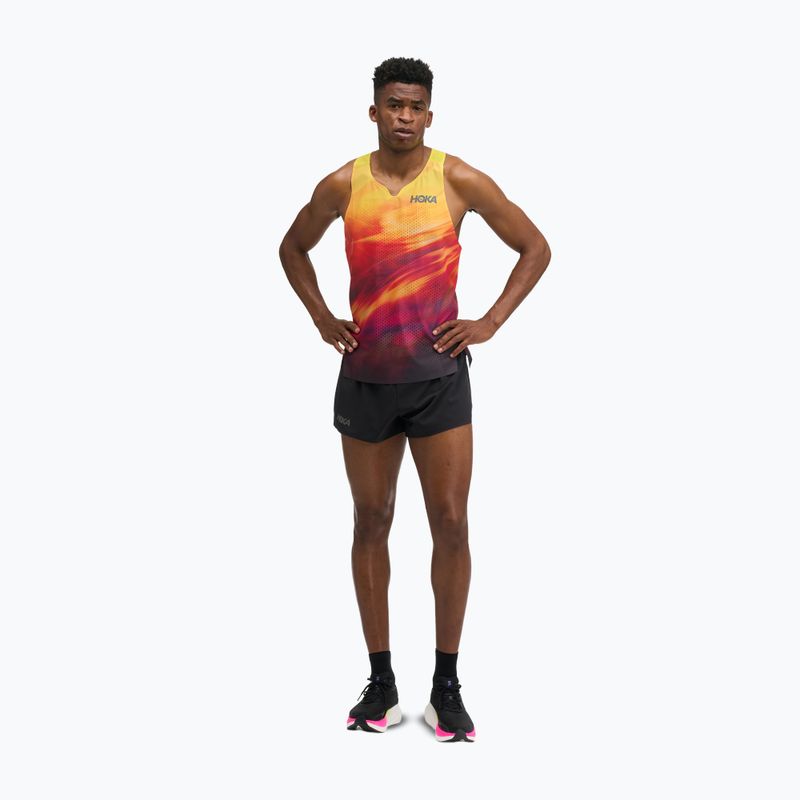 Herren-Laufshirt HOKA Race Day Singlet TR Print hoka citrus 2