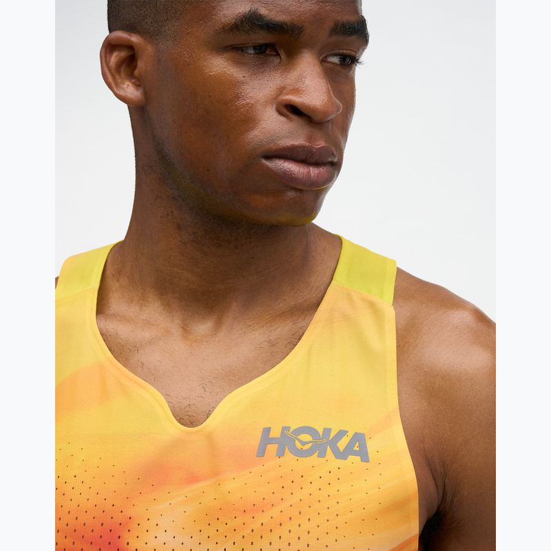 Herren-Laufshirt HOKA Race Day Singlet TR Print hoka citrus 5