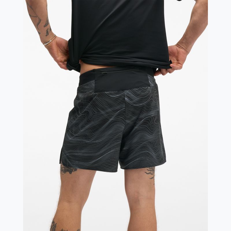 Herren-Laufshorts HOKA Glide Short 5" Brief CLF PRT black/white 3