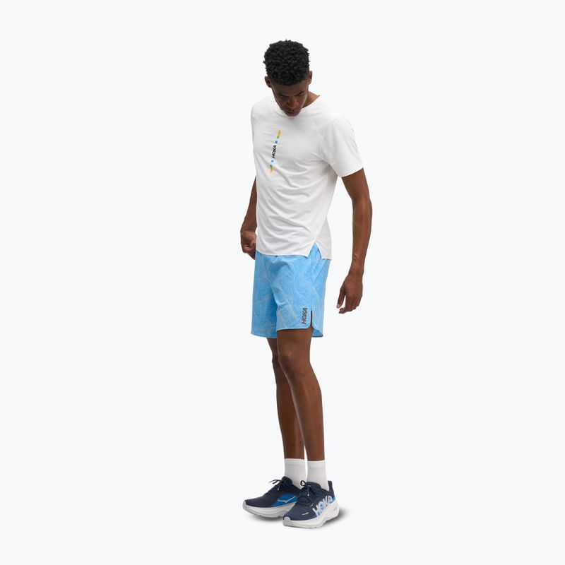 Herren-Laufshorts HOKA Glide Short 7" CLF PRT mineral blue 2