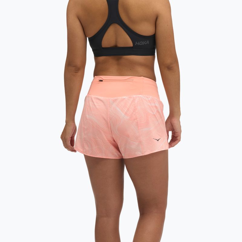 Damen-Laufshorts HOKA Glide Short 3.5" CLF PRT sunstone print 3
