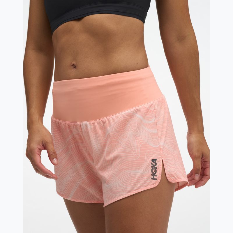 Damen-Laufshorts HOKA Glide Short 3.5" CLF PRT sunstone print 4