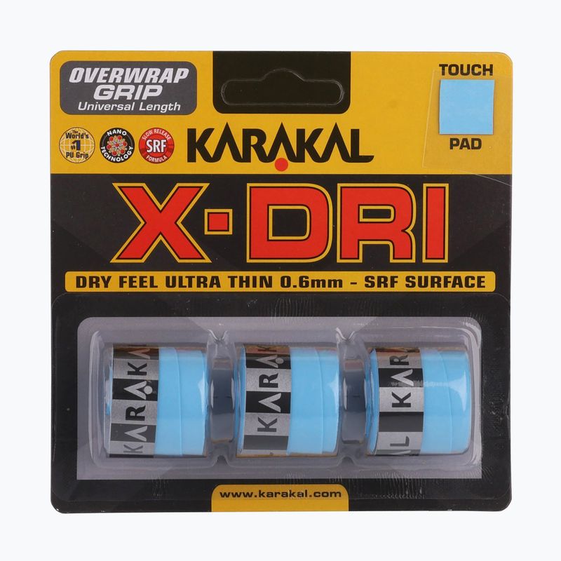 Squash-Schlägerband Karakal X-Dri Grip 3 Stk. blue