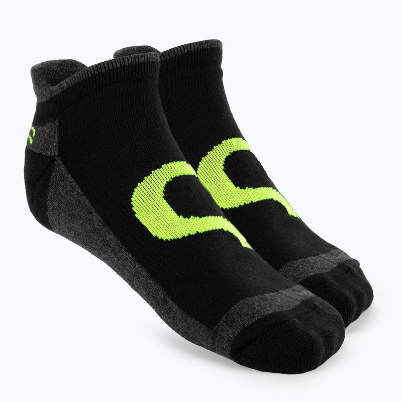 Tennissocken Evoq Ankle graphit/schwarz/gelb