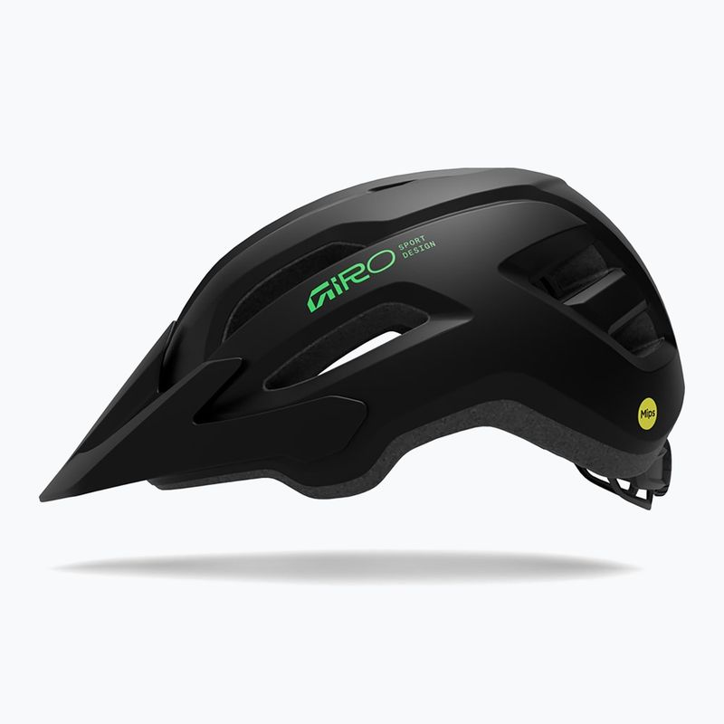 Kinder-Fahrradhelm Giro Fixture II MIPS matte black/vivid green 2